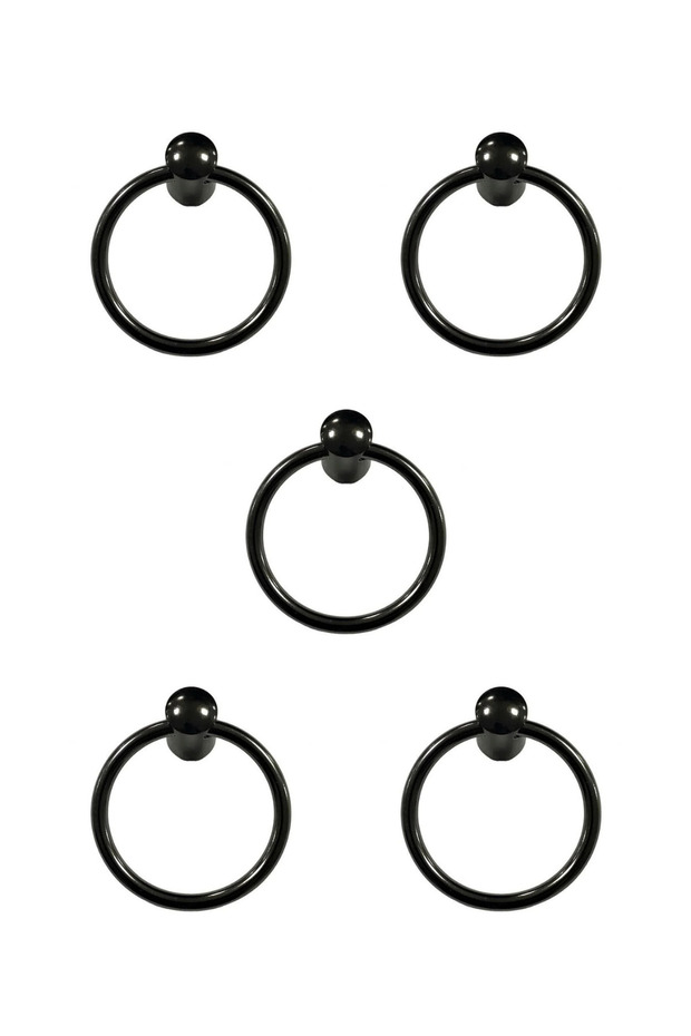 5 Pcs Ring Pendulum Furniture Handle Set - Single Screw - 60 mm Smoked Cabinet and Drawer Handle