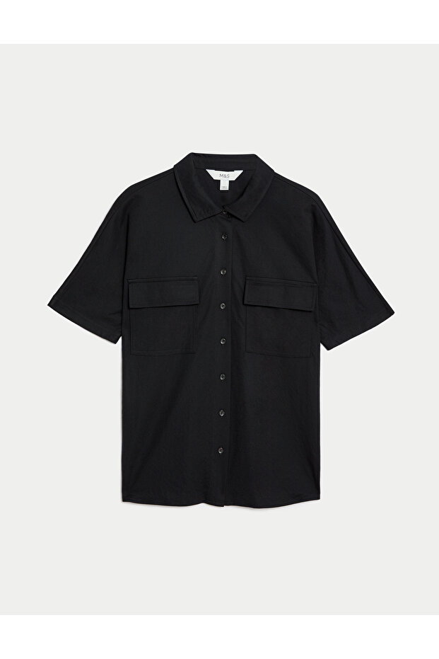 Kısa Kollu Örme Gömlek - 5