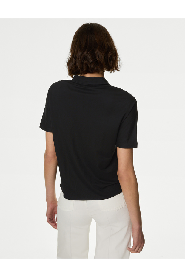 Kısa Kollu Örme Gömlek - 4