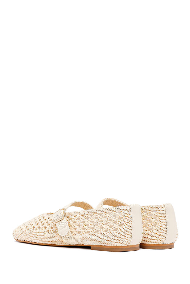 Kadın Bej Hasır Babet 25SFD551029 - 5