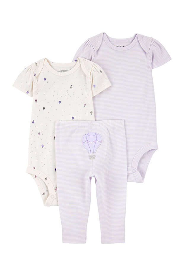 Kız Bebek Mor 3Lü Set - 1