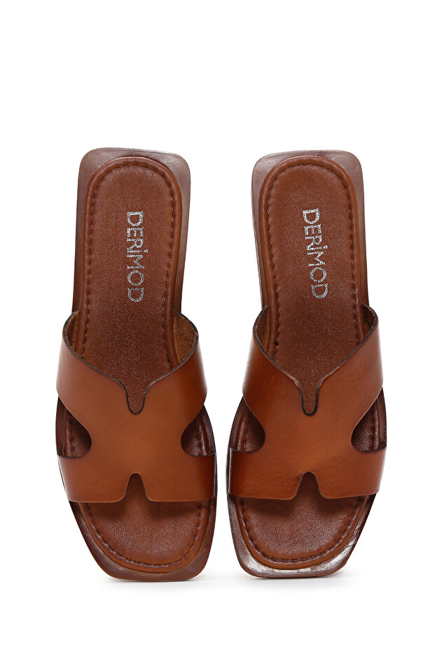 Kadın Taba Deri Terlik 25SFD330218 - 6