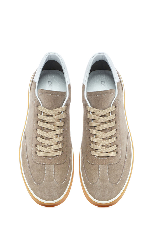 Erkek Bej Bağcıklı Süet Deri Sneaker 25SFD641910 - 7