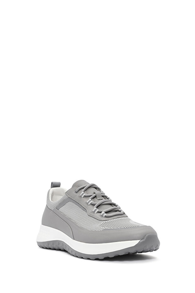 Erkek Gri Bağcıklı Kalın Tabanlı Sneaker 25SFD692614 - 6