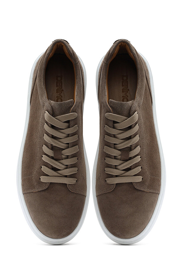 Erkek Bej Bağcıklı Süet Deri Sneaker 25SFD612710 - 7