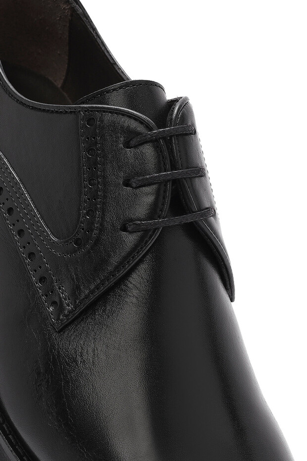 Erkek Siyah Bağcıklı Deri Klasik Ayakkabı 25SFD602018 - 8