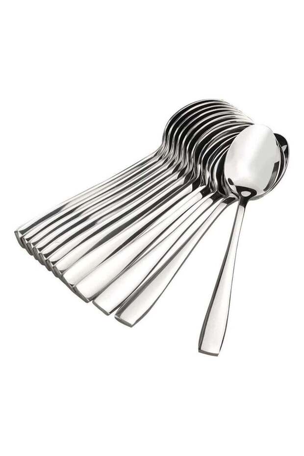 Stainless Steel Dinner Table Spoons Spoon Set Length 16 cm Set of 12 Silver
