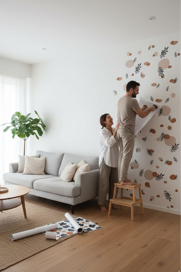 Boho Çiçekler Modern Duvar Sticker Seti - 4