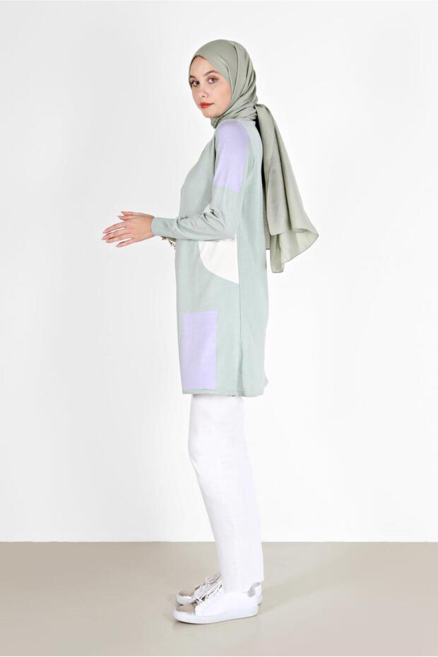 DESENLİ BALIKÇI YAKA TRİKO TUNİK 42035 - 2