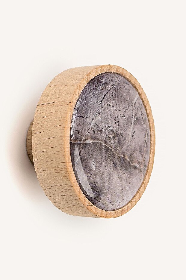 مقبض خشبي من الرخام الأسود - 1