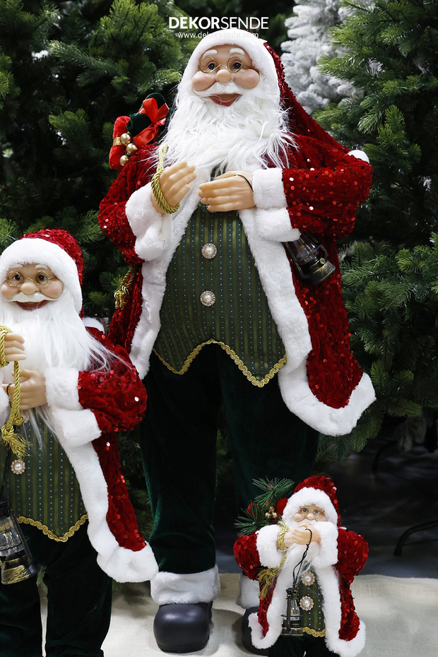 Red Sequined Sequin Santa Claus Red 90 cm
