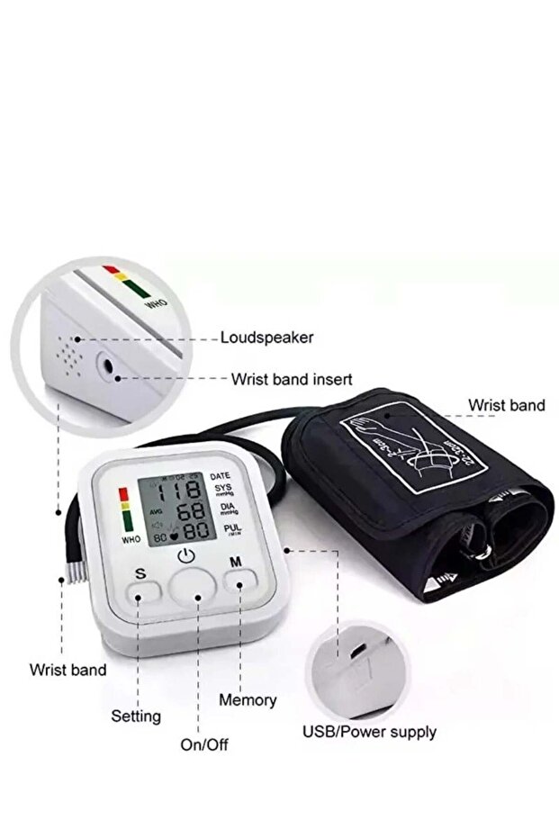 Generic Portable sphygmomanometer with LCD display and voice function digital blood pressure meter - 3