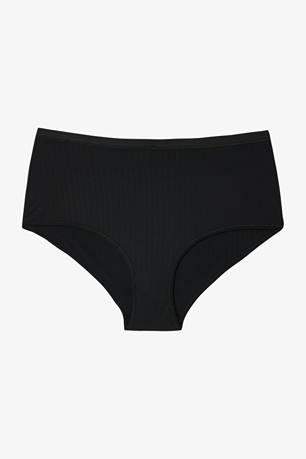 Siyah Essentials Yüksek Bel Slip Külot - 1