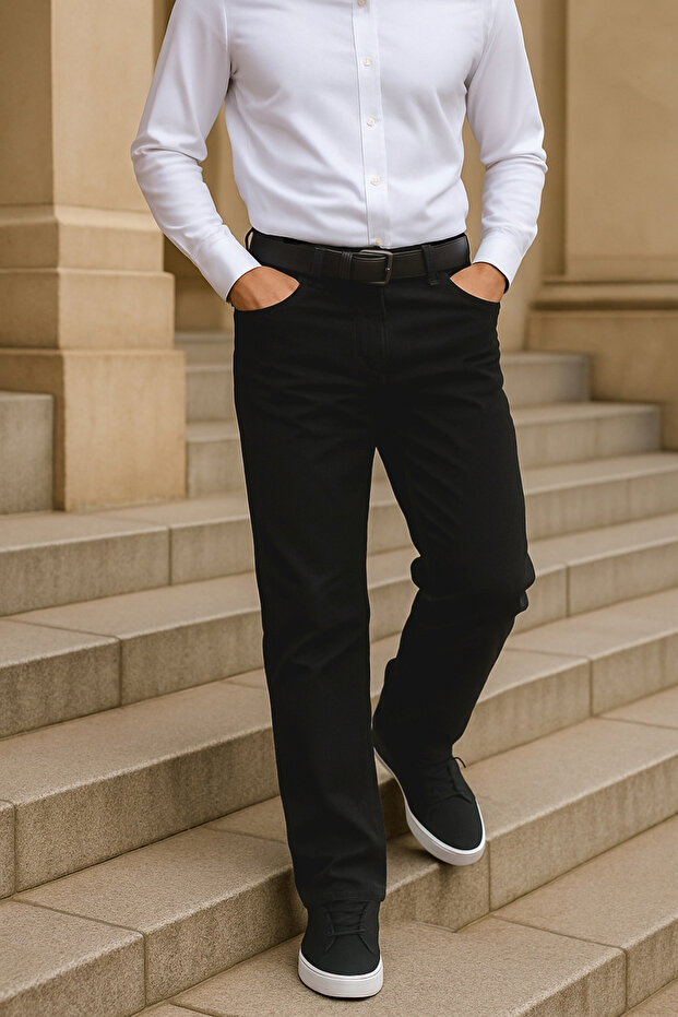 Vysoce kvalitní džíny Marcus Hunter s vysokým pasem a pružným pytlovitým střihem - C346-černé - 7