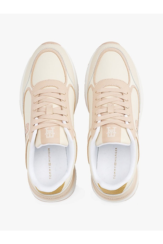 Kadın Kalın Tabanlı Marka Logolu Bağcıklı Pembe Sneaker FW0FW08325-TRY - 2