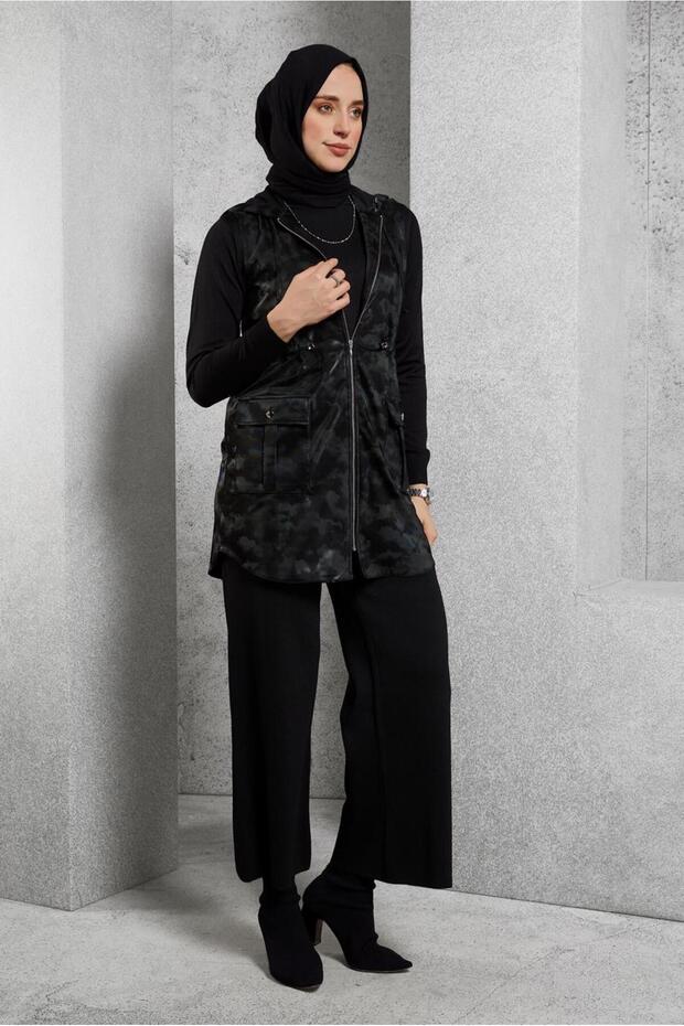 Hooded Sunny Leather Vest 45281-1