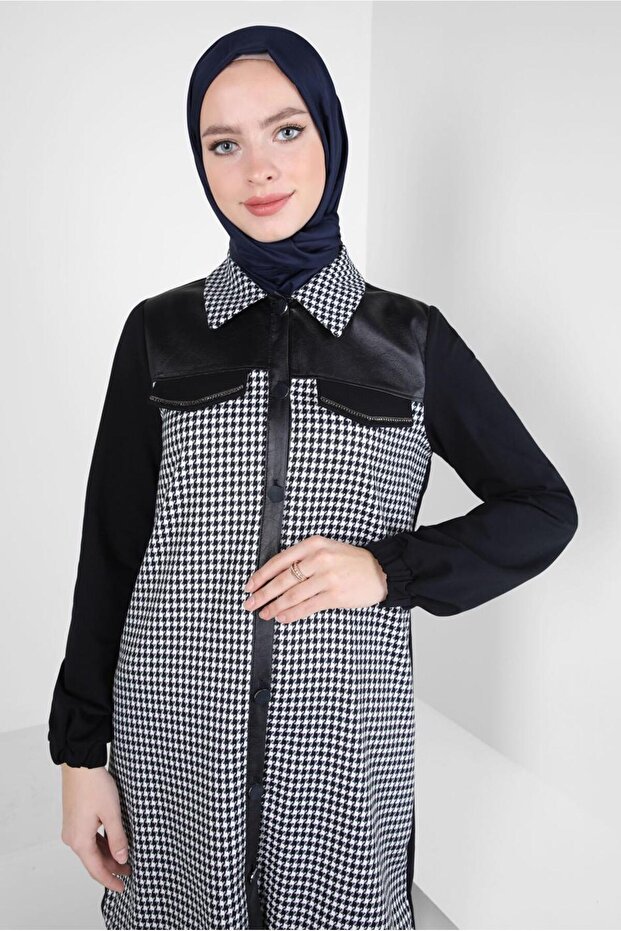 تونيك منقوش بنقش مربعات 44201 - 1