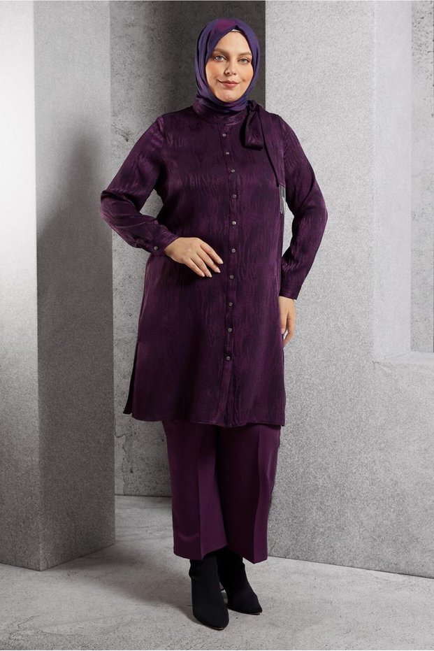 Binding Detailed Jacquard Tunic 20635