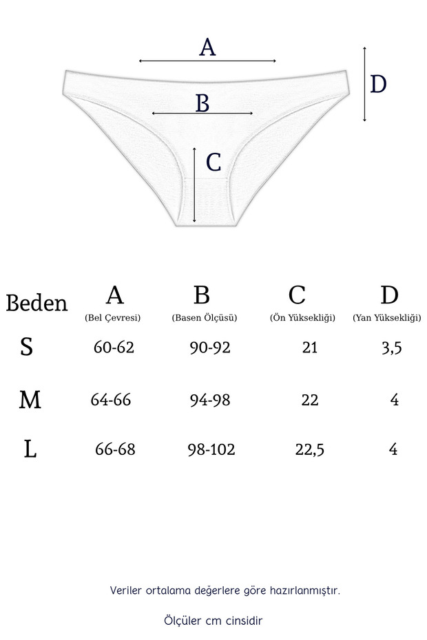 10010 Slip 3'lü Bikini Külot Paketi 10010-v1 - 3