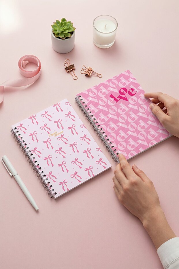 A5 Spiral School Notebook 120 Pages Set of 2, 1 Lined - 1 Unlined Notebook, Notebook, with Lesson Schedule - 1