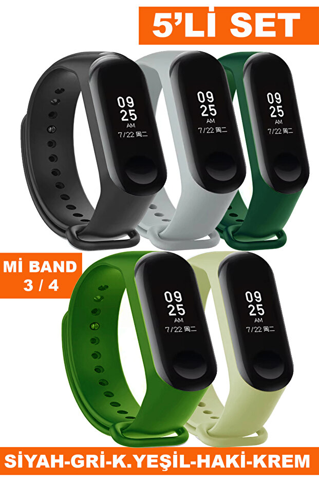 مجموعة أسلاك السيليكون المتوافقة مع Xiaomi Mi Band 3/4 مكونة من 5 قطع MI3