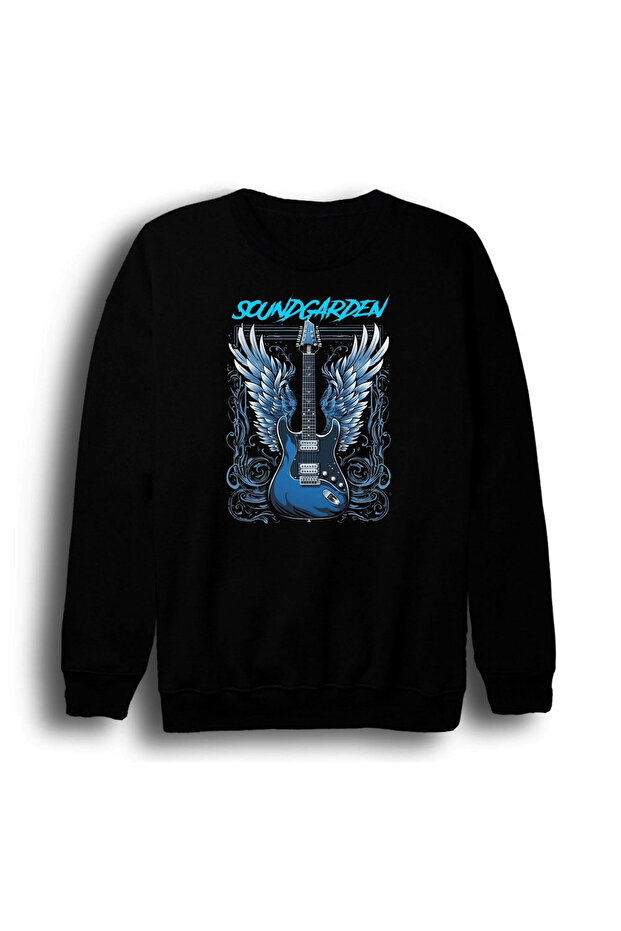 Soundgarden - Music Band Printed Unisex 100% Cotton Black Crew Neck Sweatshirt