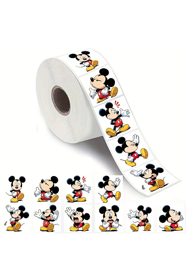 500PCS 500pcs/roll Cute Disney Anime Mickey Mouse Stickers Cartoon Sealing Decals Scrapbook Laptop P