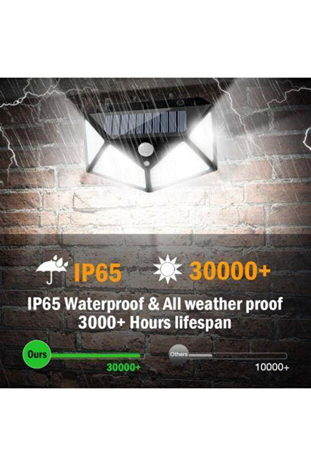 Set of 3 solar lamps 100 LED motion sensor light resistant to precipitation - 6