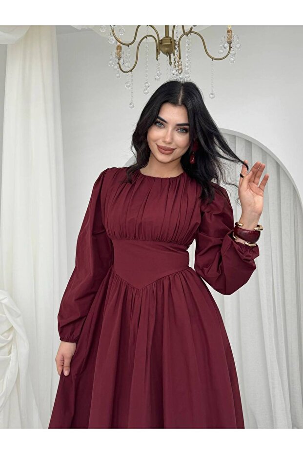 Rochie lungă cu detaliu corsaj - 2