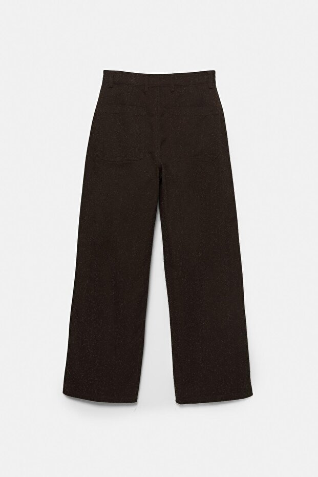 Düz kesim dokulu pantolon - 9