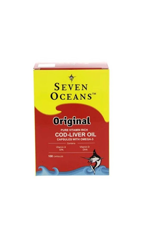 Original Pure Norwegian Vitamin Rich Cod-Liver Oil Capsules with Omega-3 100