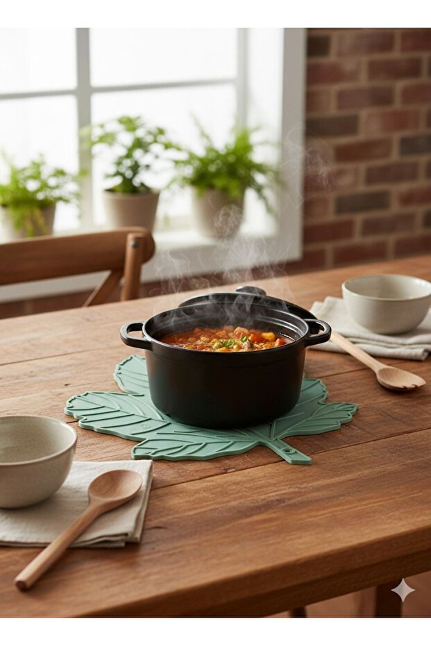 Silicone Leaf Patterned Trivet Heat Resistant Non-Slip Pot Mat