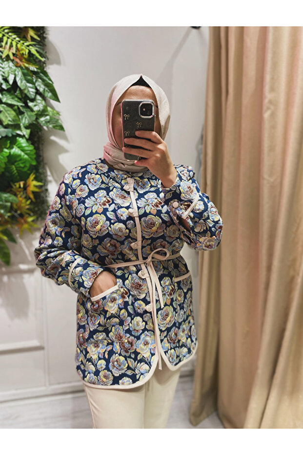 Gül desenli ceket - 2