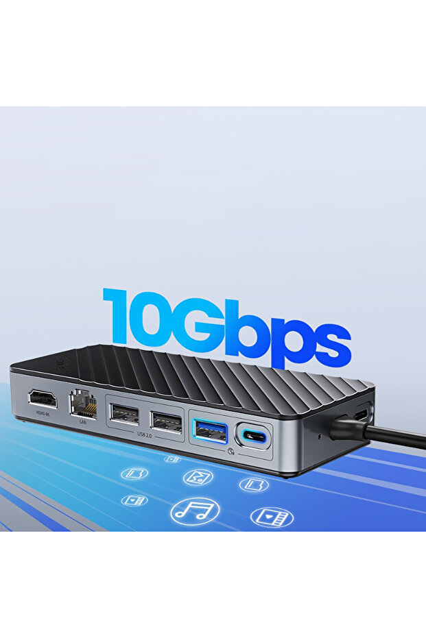 Hub stacja dokująca OM28PR-G2 z kieszenią na dysk M.2 USB-C - USB-A USB-C HDMI Ethernet - czarna - 3
