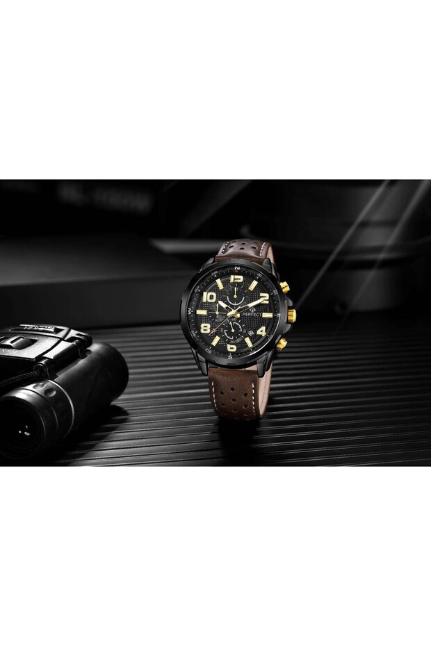 Ceas bărbătesc cu curea, mare, solid, piele perfectă - 4