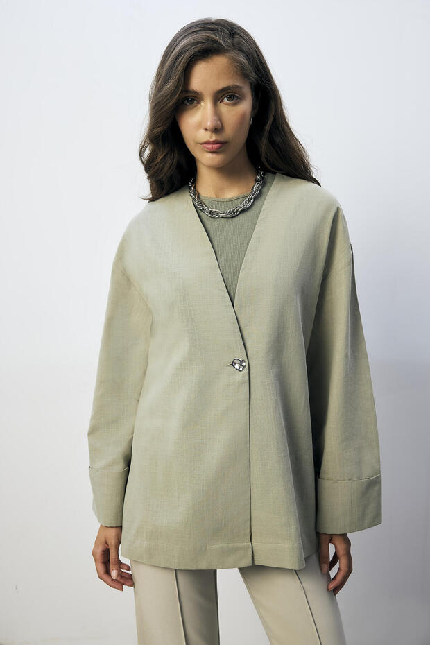 100% Cotton Buttoned Jacket - 2