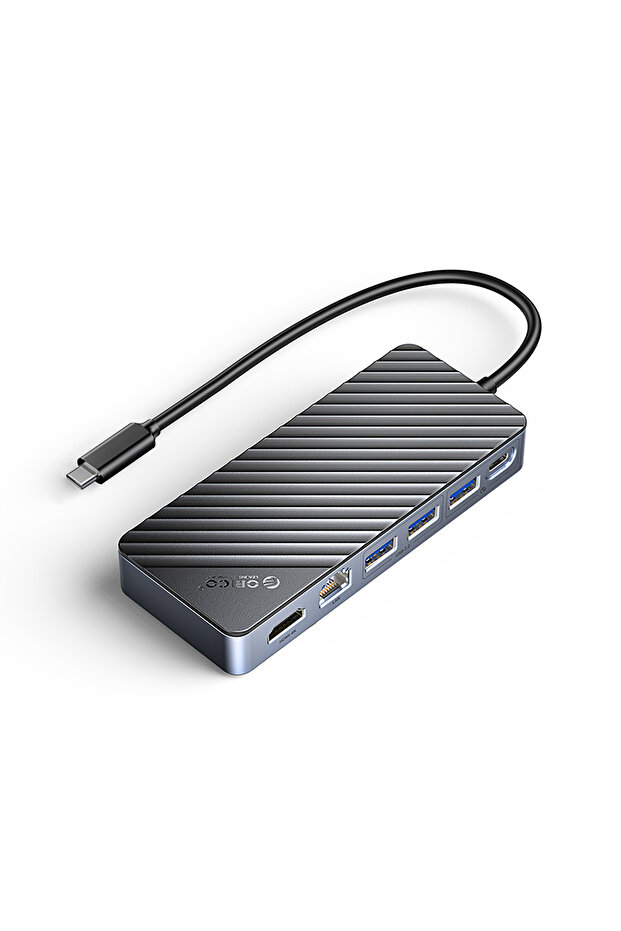 Hub stacja dokująca OM28PR-G2 z kieszenią na dysk M.2 USB-C - USB-A USB-C HDMI Ethernet - czarna - 1