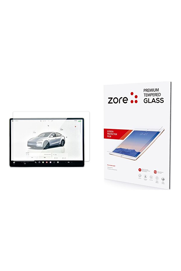 Tesla Model Y Zore New Series 2in1 Tempered Glass Car Multimedia Screen Protector
