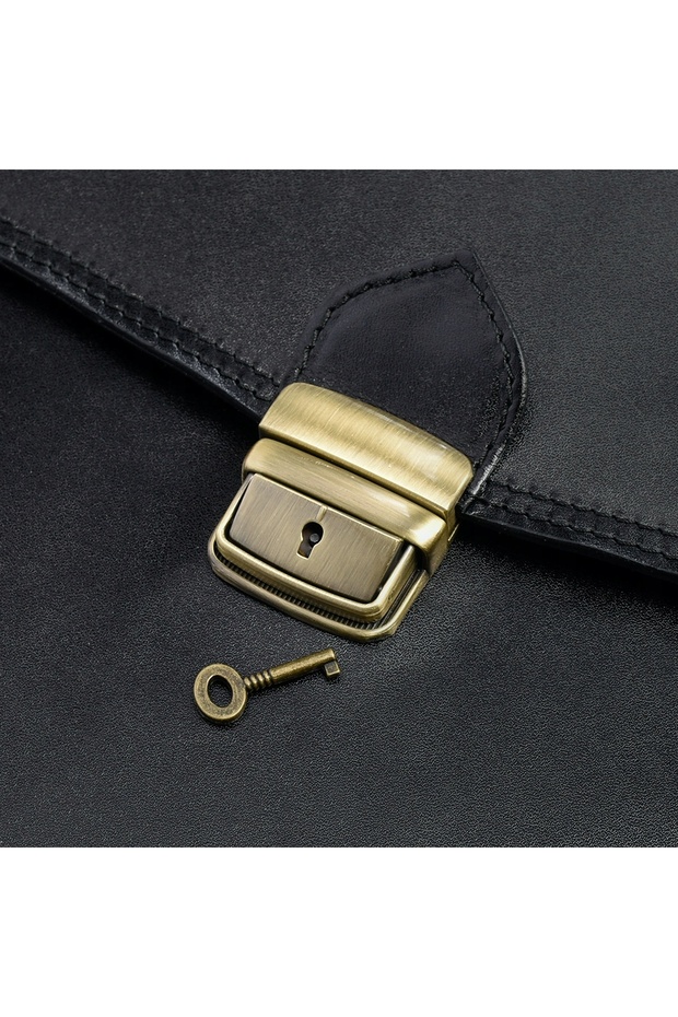 Men's leather briefcase premium document folder - 4