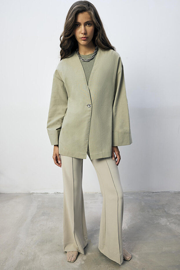 100% Cotton Buttoned Jacket - 1