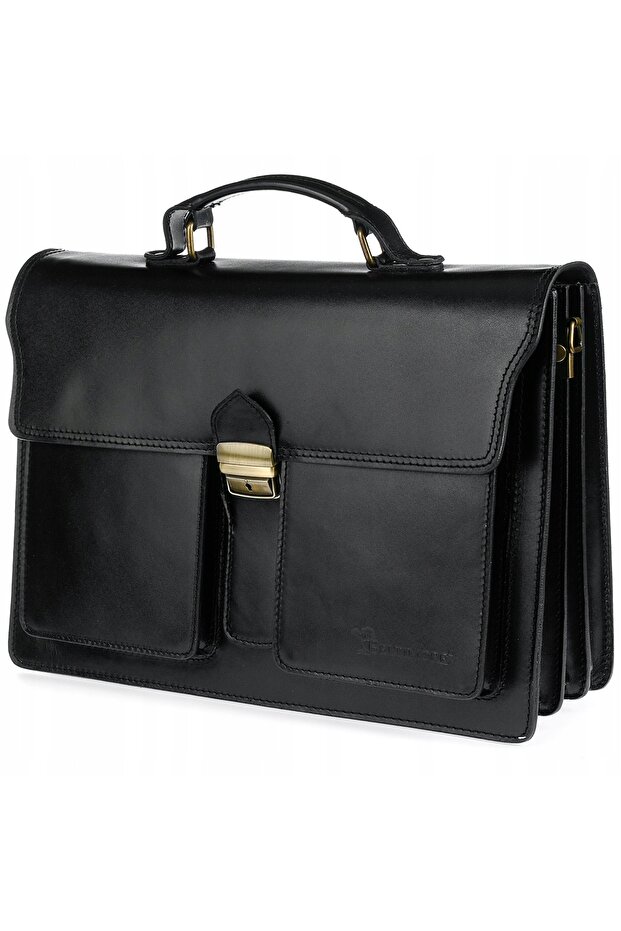 Men's leather briefcase premium document folder - 1