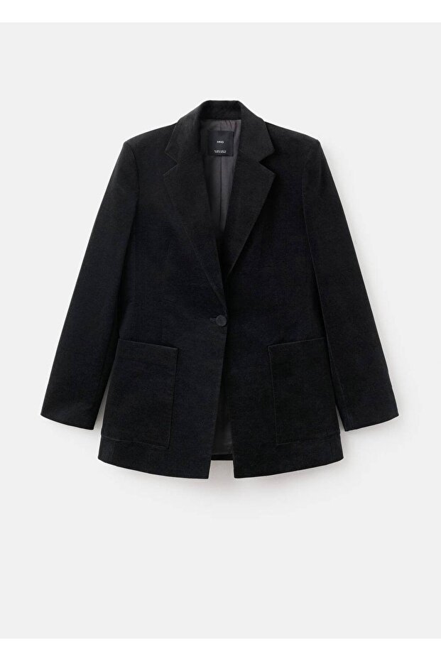 Cepli kadife blazer ceket - 3