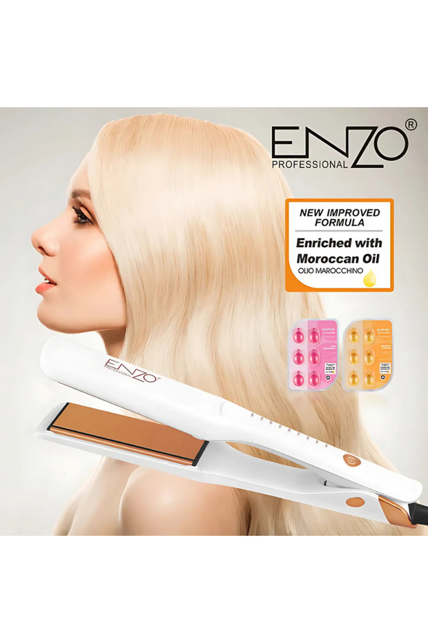 ENZO EN-3206 Salon Hair Straightener LED Display & Temperature Control for Damage-Free Styling