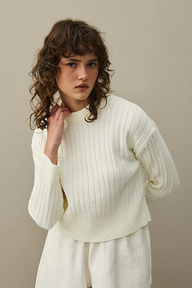 Fitilli Basic Crop Kazak Ekru - 6