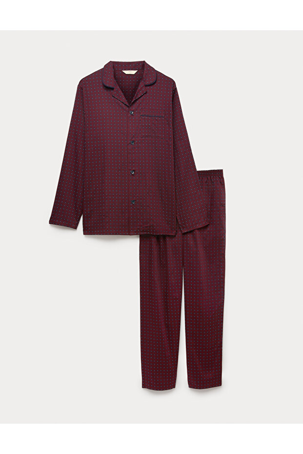 Pamuklu Desenli Pijama Takımı - 2