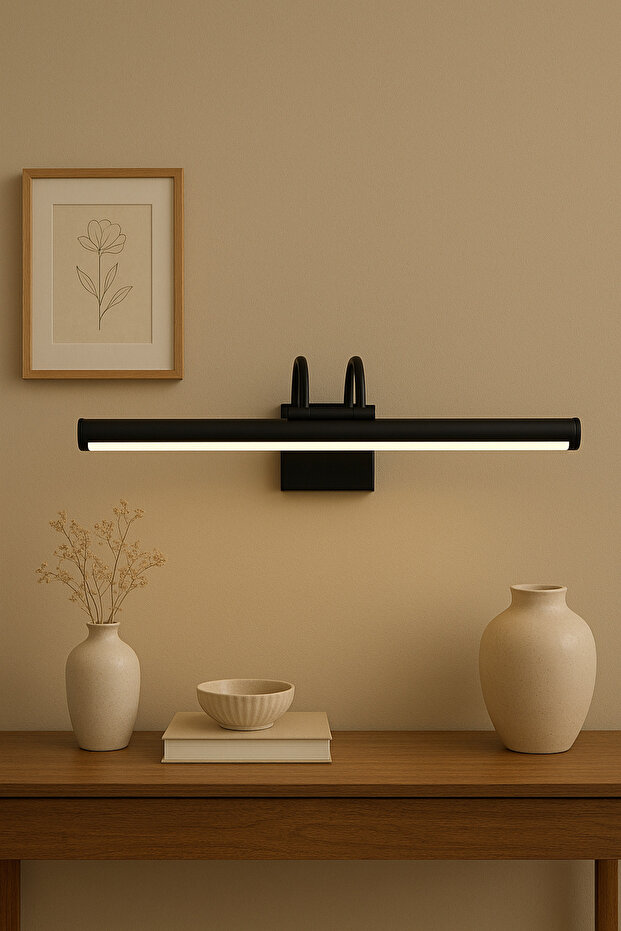 Flüt Aplik Siyah Pano Apliği Banyo Tablo Çalışma Masası Duvar Aydınlatma - 1