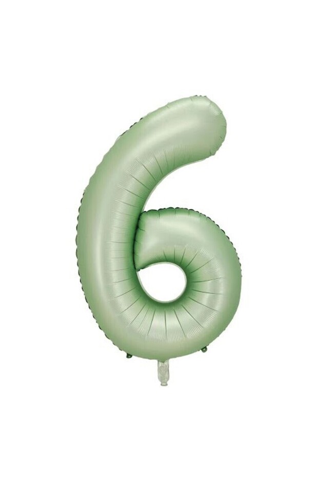 6 Number Retro Green Foil Balloon 34 Inch 76 cm