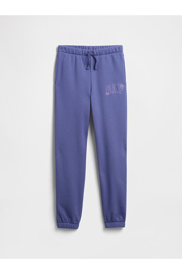 Kız Çocuk Koyu Mavi Relaxed Logo Jogger Eşofman Altı - 1