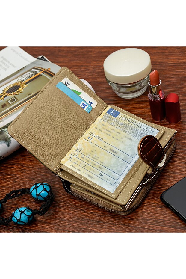 Patchwork leather wallet RFiD box small leather - 5
