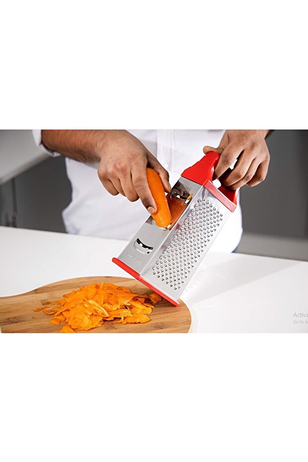 4-Sided Stainless Steel Box Grater – Cheese, Vegetable, Zester & Slicer Kitchen Tool
